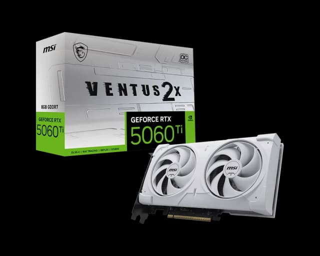 Photo of MSI GeForce RTX 5060 Ti Ventus 2x 8GB OC Plus Graphics Card (WHITE)